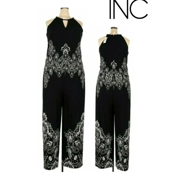 INC International Concepts Keyhole Halter Jumpsuit - Picture 1 of 3